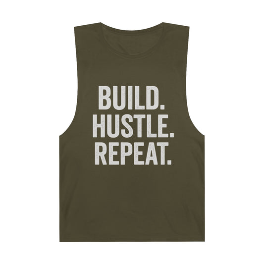 Motivational Unisex Tank Top - Build. Hustle. Repeat. | Modern Man Shop Co