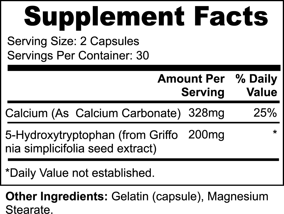 5-HTP(5-hydroxytryptophan) 200 mg, Neurotransmitter Support*