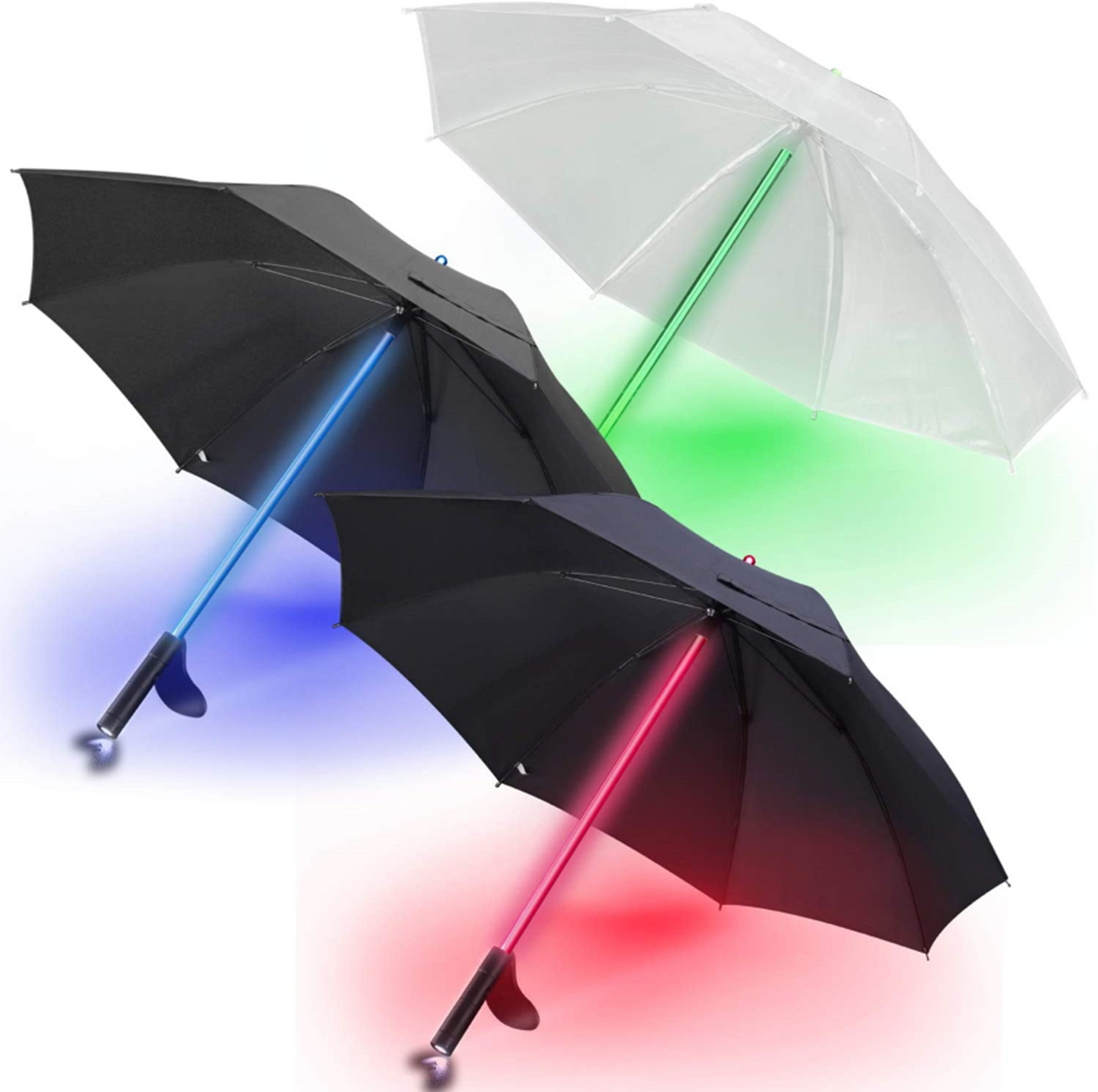 Lightsaber LED Futuristic Umbrellas with 7 Color Changing Effects | Windproof Golf Umbrellas with Flashlight Handle Coolest Gift