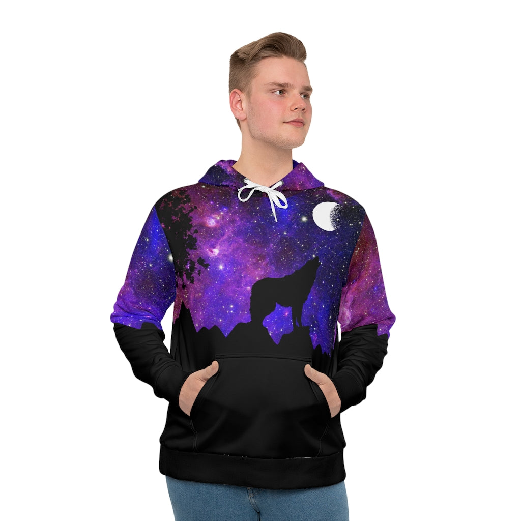 Galaxy Wolf Men's All-Over-Print Hoodie
