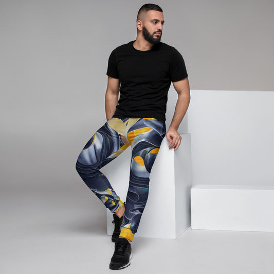 Yellow Black Marble Men's Joggers