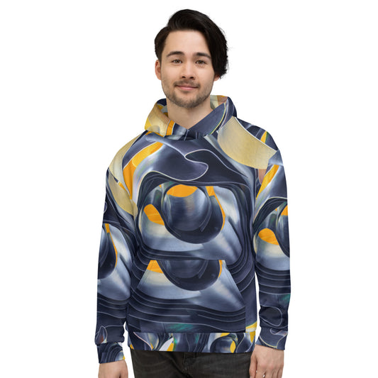 Black and yellow marble swirl Unisex Hoodie