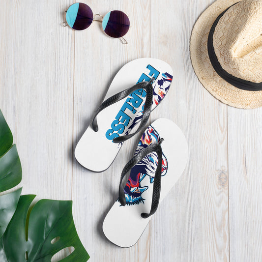 Fearless Blue Tiger Flip-Flops