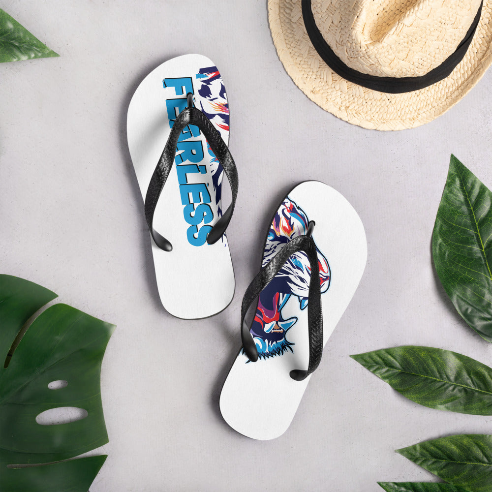 Fearless Blue Tiger Flip-Flops