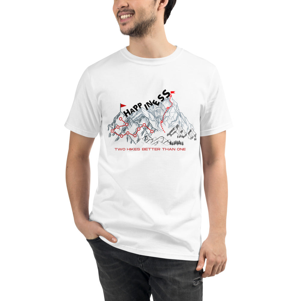 Happiness Two Hikes Better Than One Organic T-Shirt