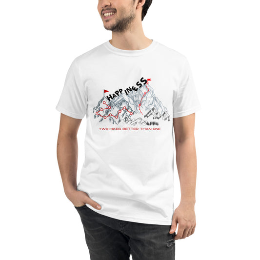 Happiness Two Hikes Better Than One Organic T-Shirt