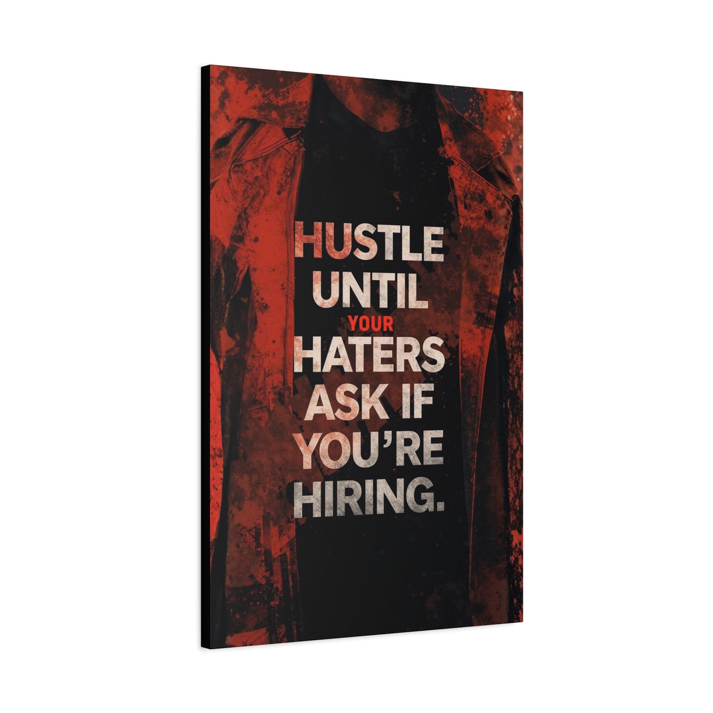No One Cares. Work Harder." Modern Man Motivational Canvas Wall Art – Gym & Office Decor for Men Who Grind