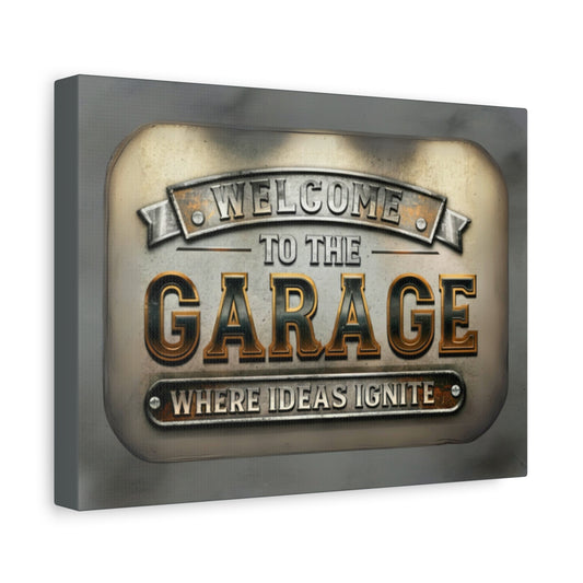 Garage Canvas Wall Art, Industrial Decor for Home, Man Cave, Gift for Car Lovers, Vintage Sign Canvas