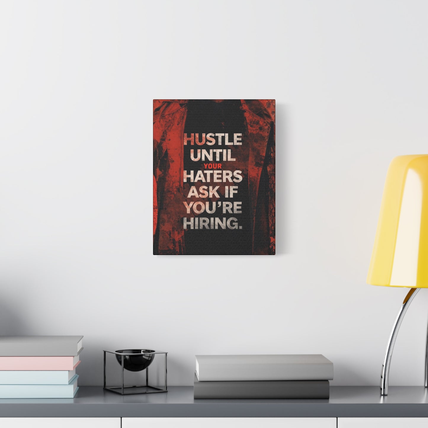 No One Cares. Work Harder." Modern Man Motivational Canvas Wall Art – Gym & Office Decor for Men Who Grind