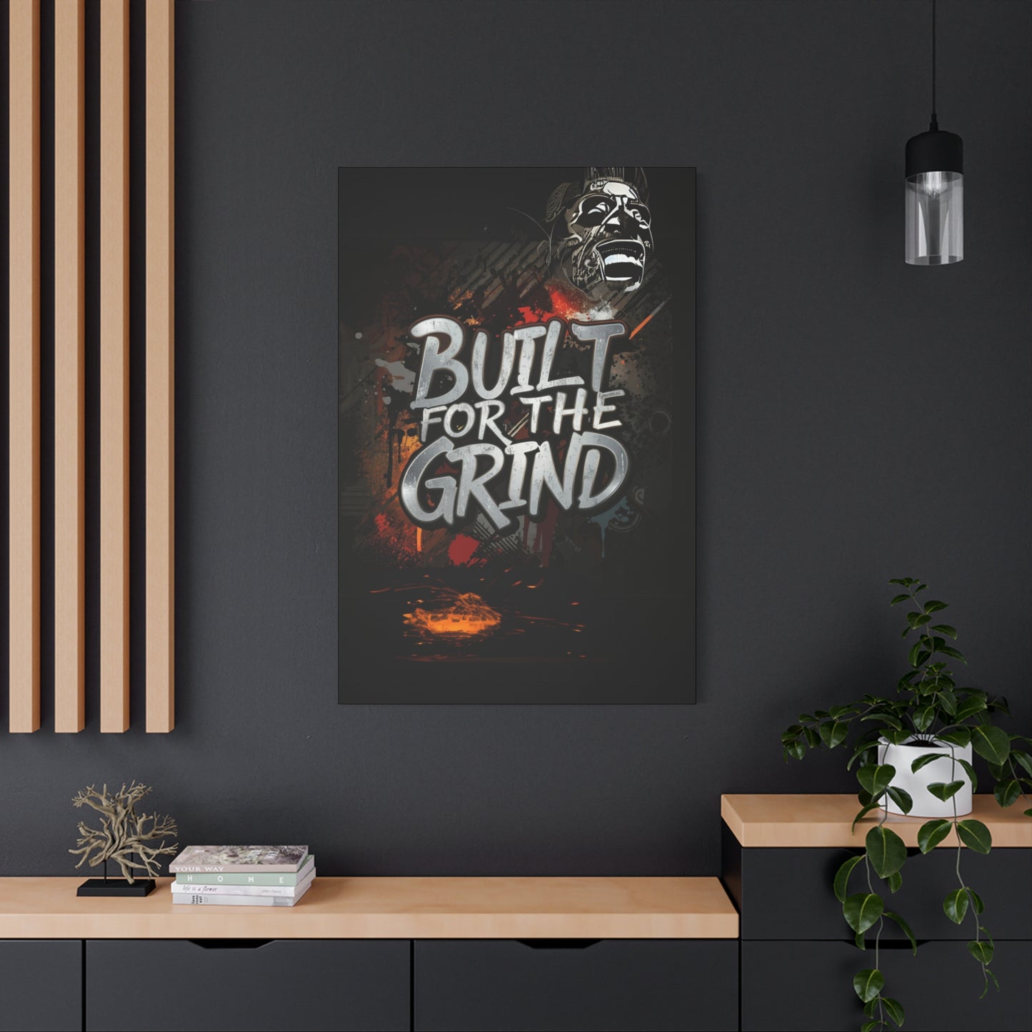 Built For The Grind Canvas Wall Art, Urban Pop Decor for Home, Man Cave, Gift for Car Lovers, Sign Canvas
