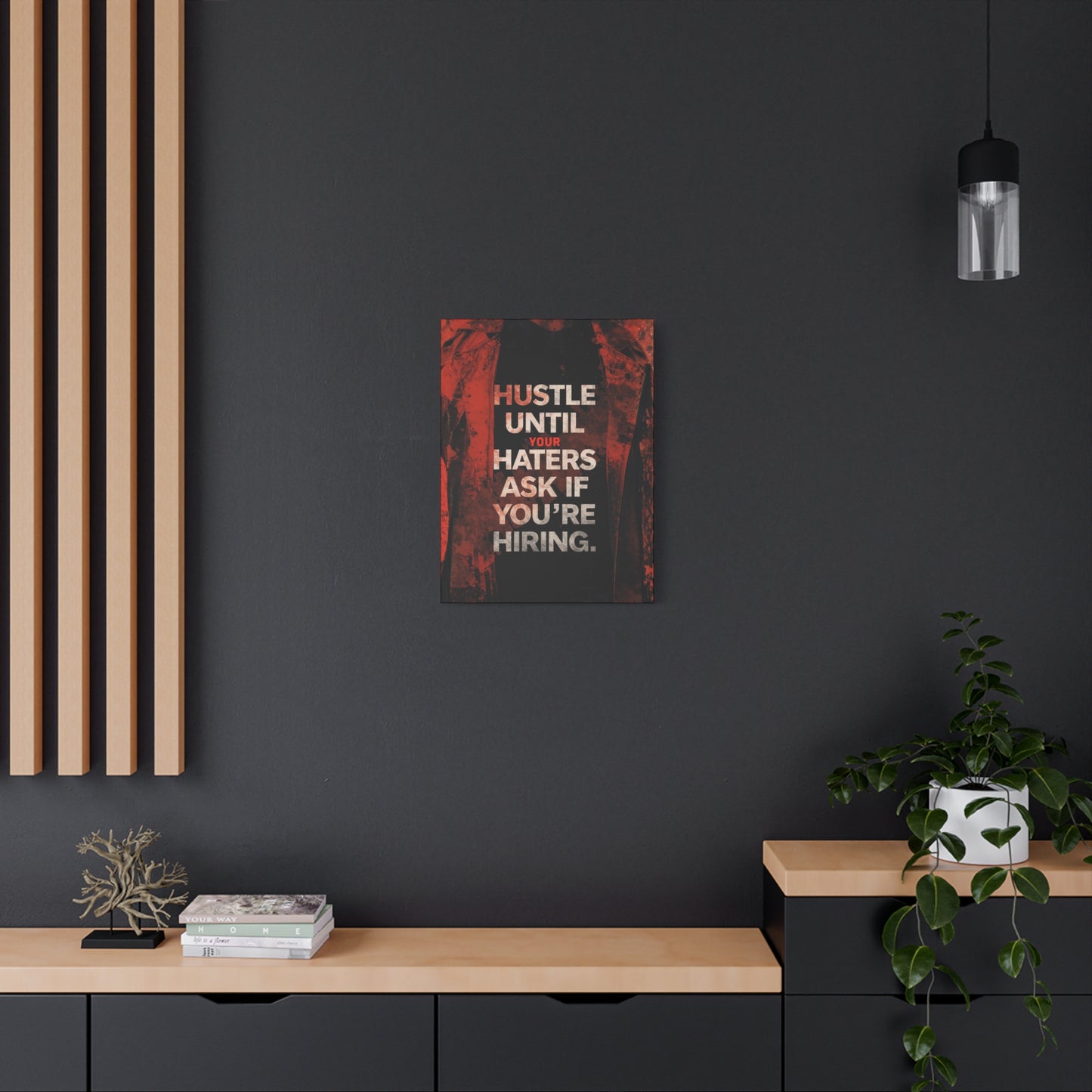 No One Cares. Work Harder." Modern Man Motivational Canvas Wall Art – Gym & Office Decor for Men Who Grind