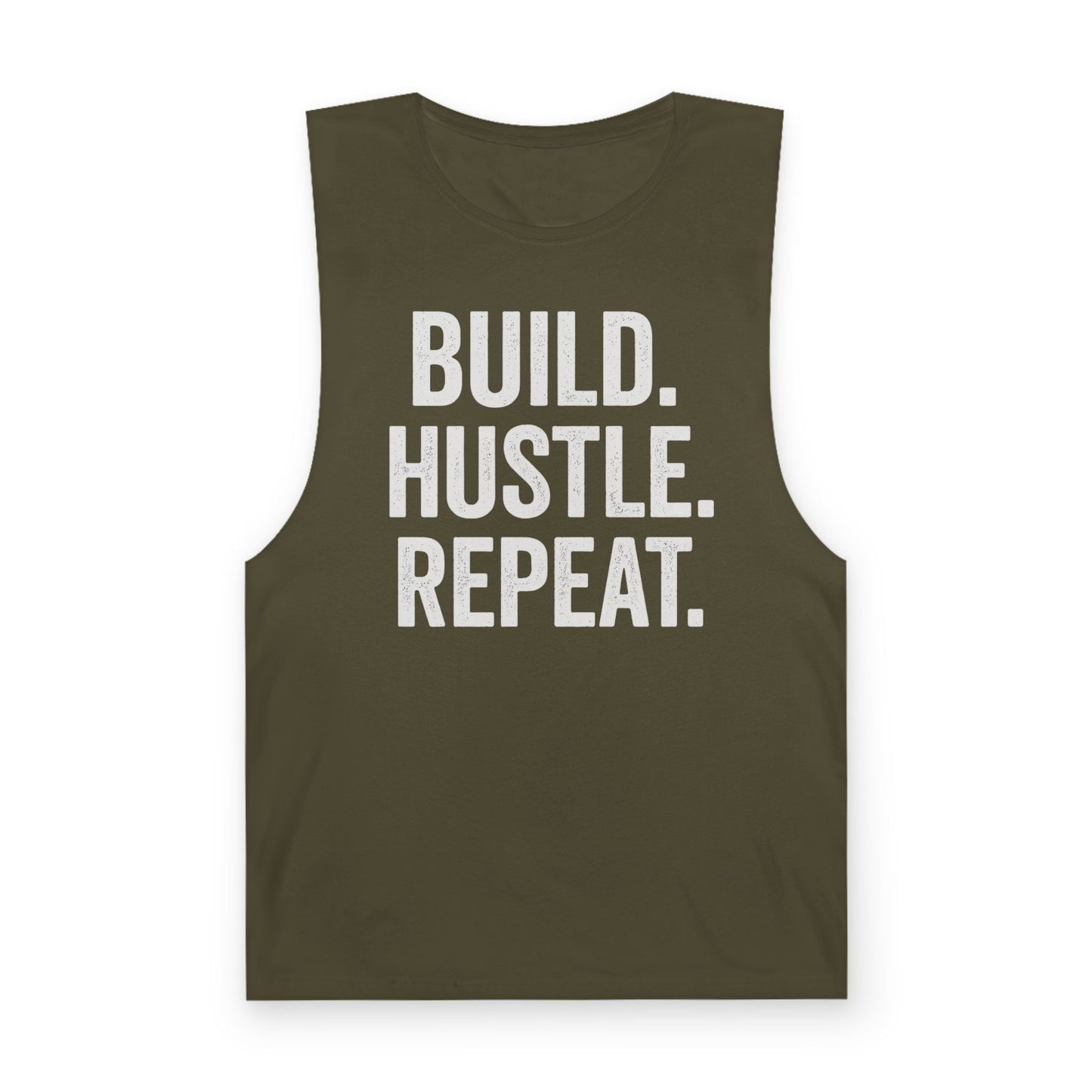 Build. Hustle. Repeat. Tank Top — Motivational Fitness & Entrepreneur Workout Shirt
