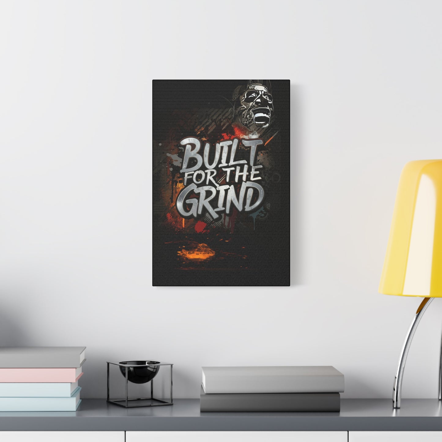 Built For The Grind Canvas Wall Art, Urban Pop Decor for Home, Man Cave, Gift for Car Lovers, Sign Canvas