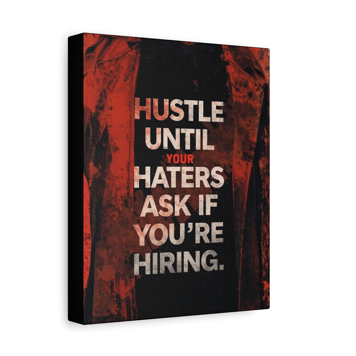 No One Cares. Work Harder." Modern Man Motivational Canvas Wall Art – Gym & Office Decor for Men Who Grind