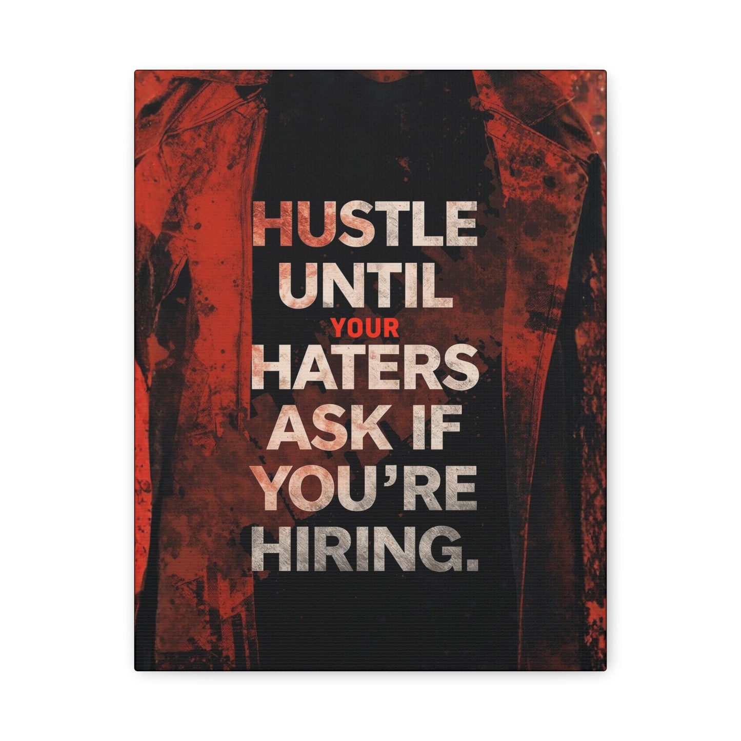 No One Cares. Work Harder." Modern Man Motivational Canvas Wall Art – Gym & Office Decor for Men Who Grind