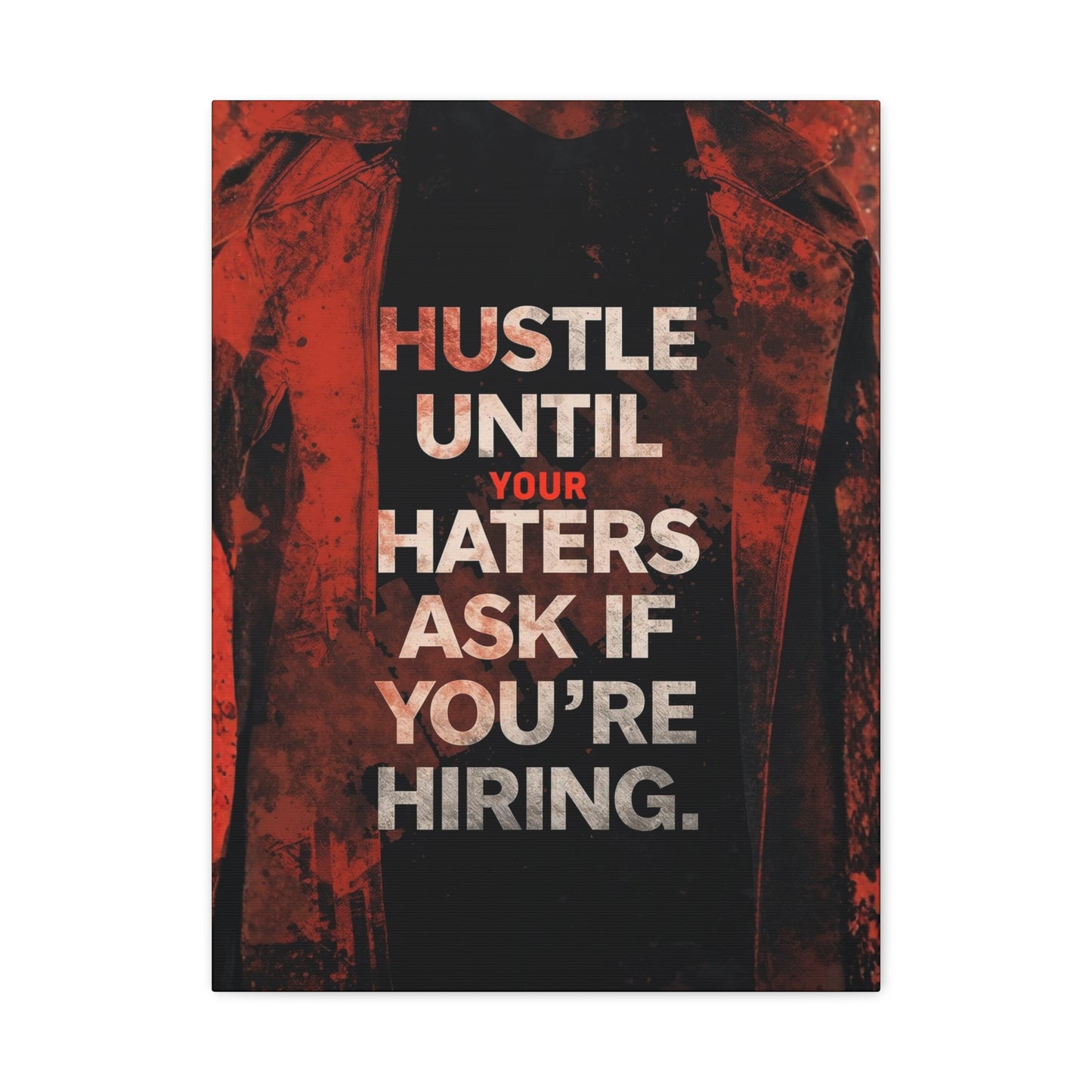 No One Cares. Work Harder." Modern Man Motivational Canvas Wall Art – Gym & Office Decor for Men Who Grind