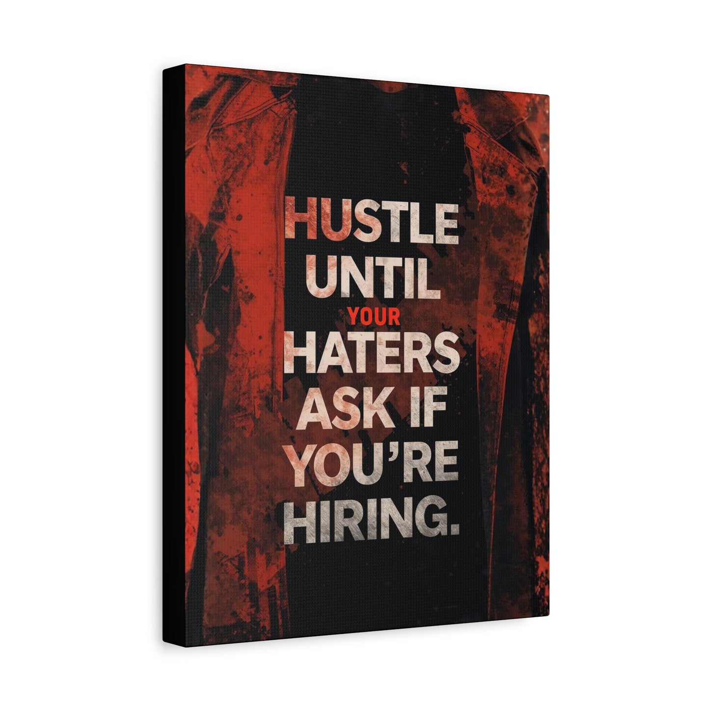 No One Cares. Work Harder." Modern Man Motivational Canvas Wall Art – Gym & Office Decor for Men Who Grind