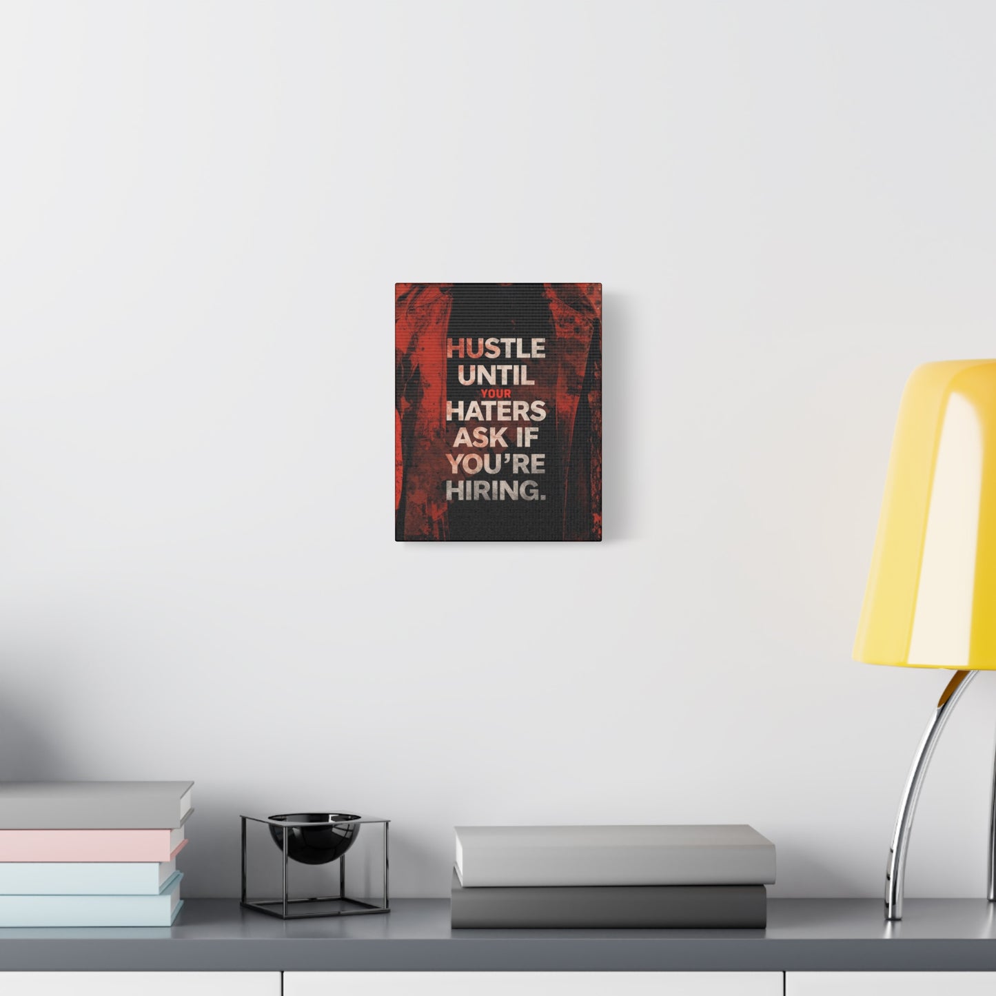 No One Cares. Work Harder." Modern Man Motivational Canvas Wall Art – Gym & Office Decor for Men Who Grind
