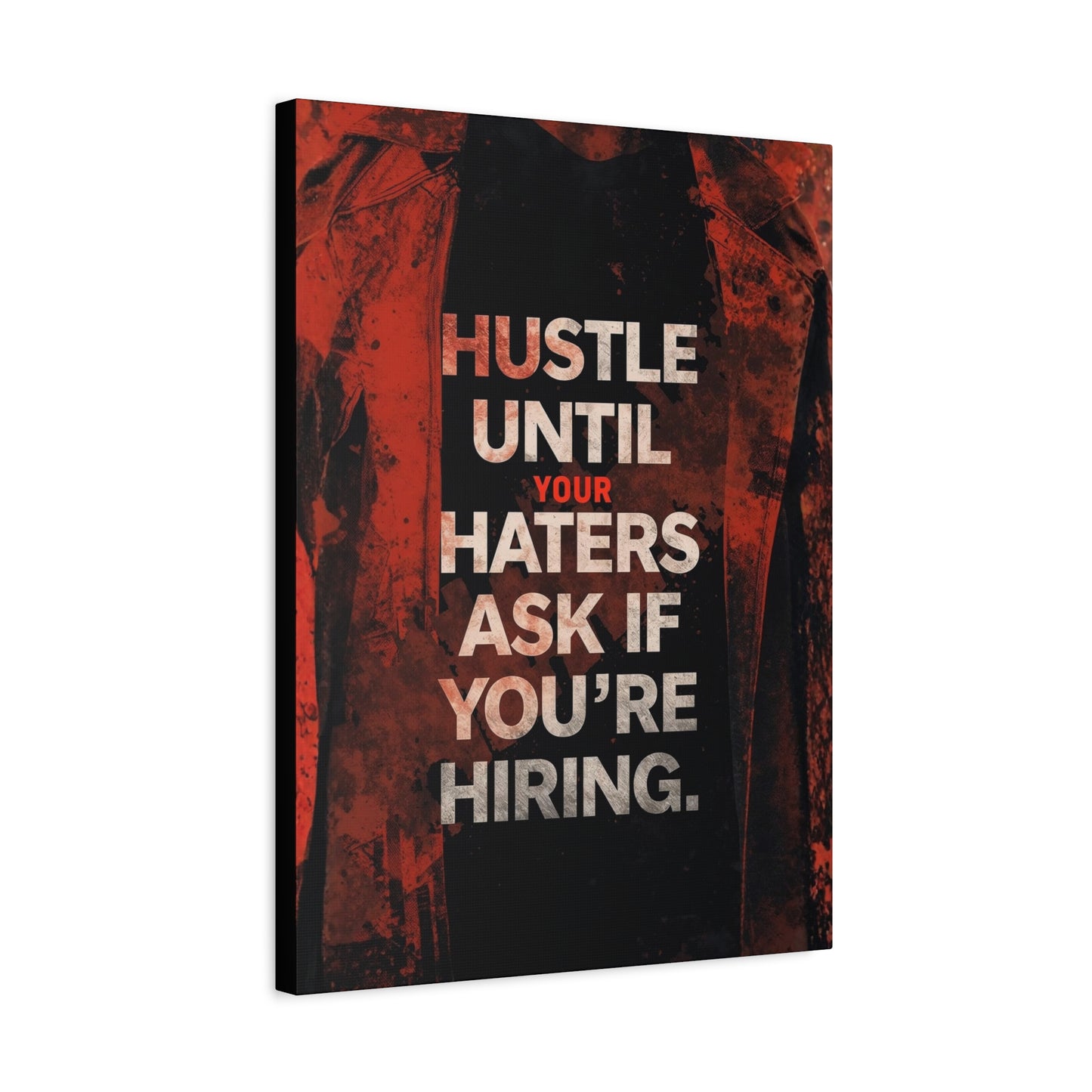 No One Cares. Work Harder." Modern Man Motivational Canvas Wall Art – Gym & Office Decor for Men Who Grind