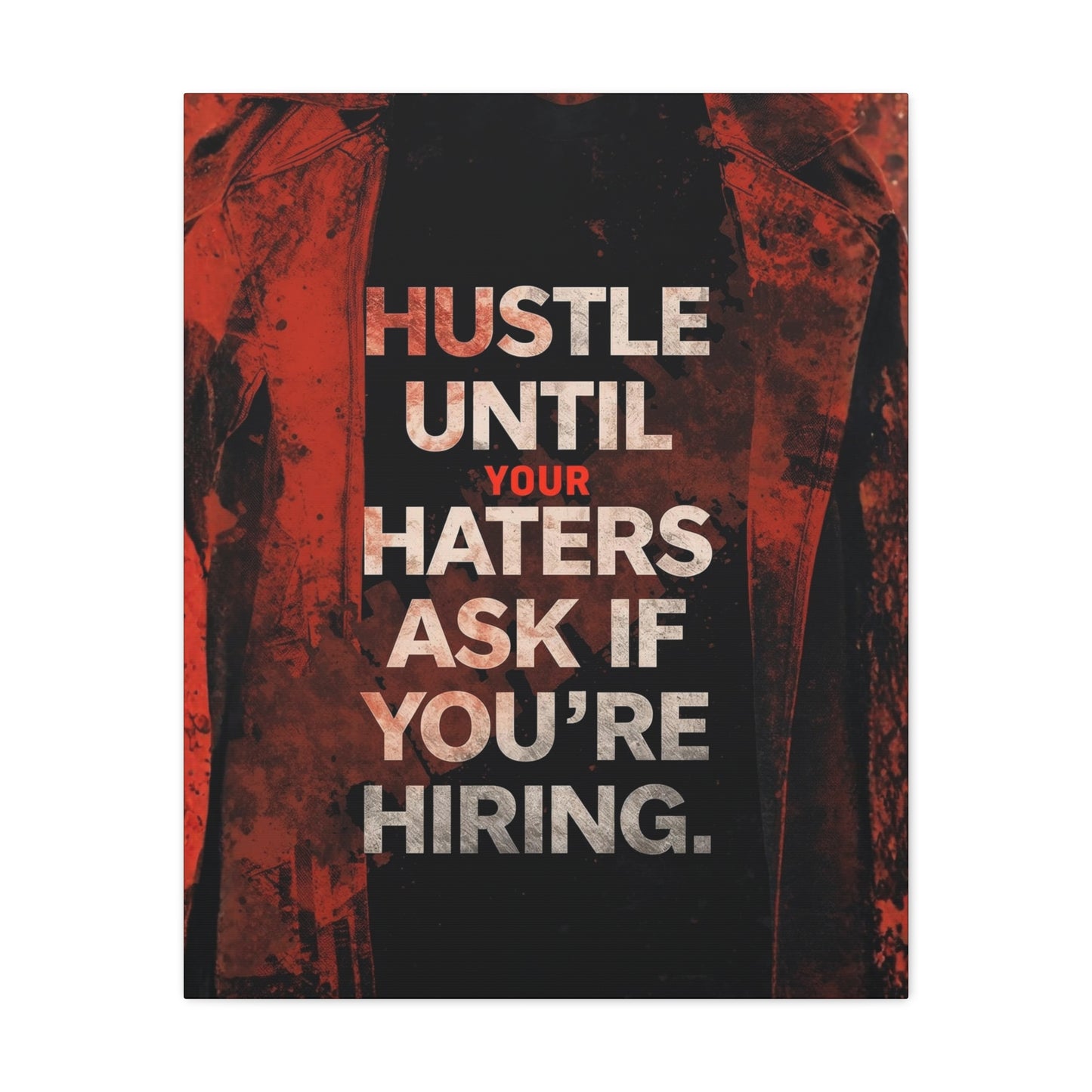 No One Cares. Work Harder." Modern Man Motivational Canvas Wall Art – Gym & Office Decor for Men Who Grind