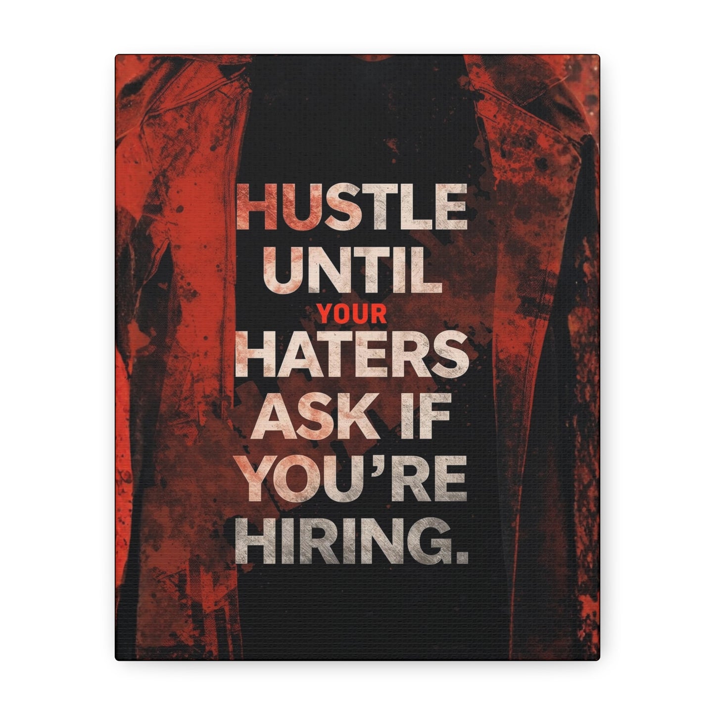 No One Cares. Work Harder." Modern Man Motivational Canvas Wall Art – Gym & Office Decor for Men Who Grind