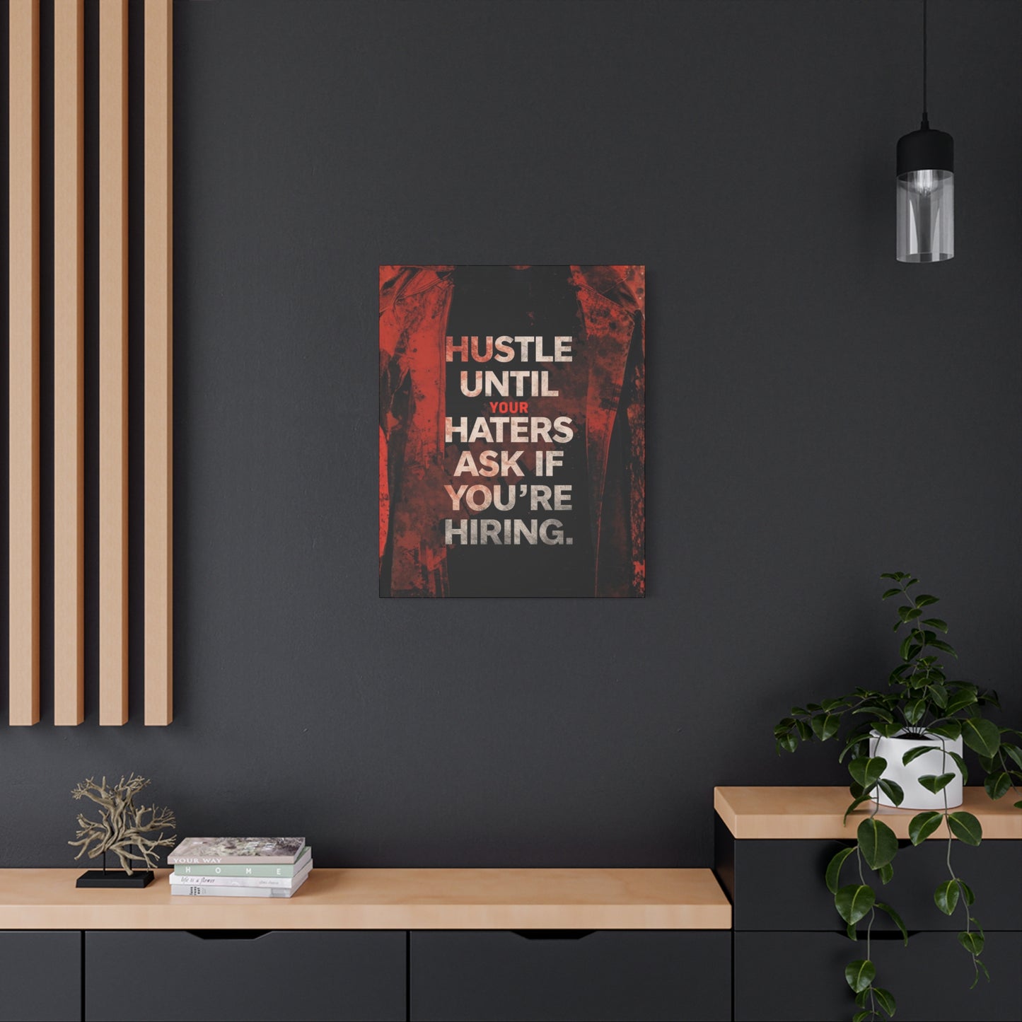 No One Cares. Work Harder." Modern Man Motivational Canvas Wall Art – Gym & Office Decor for Men Who Grind