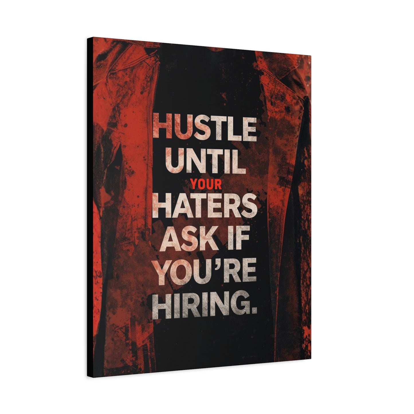 No One Cares. Work Harder." Modern Man Motivational Canvas Wall Art – Gym & Office Decor for Men Who Grind