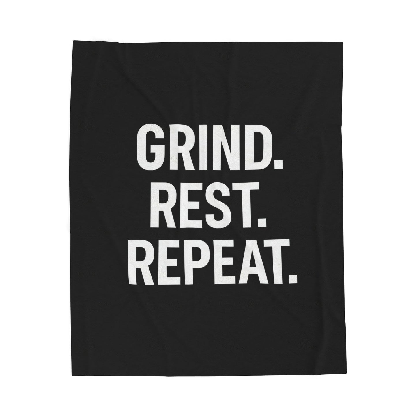 Motivational Velveteen Plush Blanket — "GRIND. REST. REPEAT." Comfort Throw