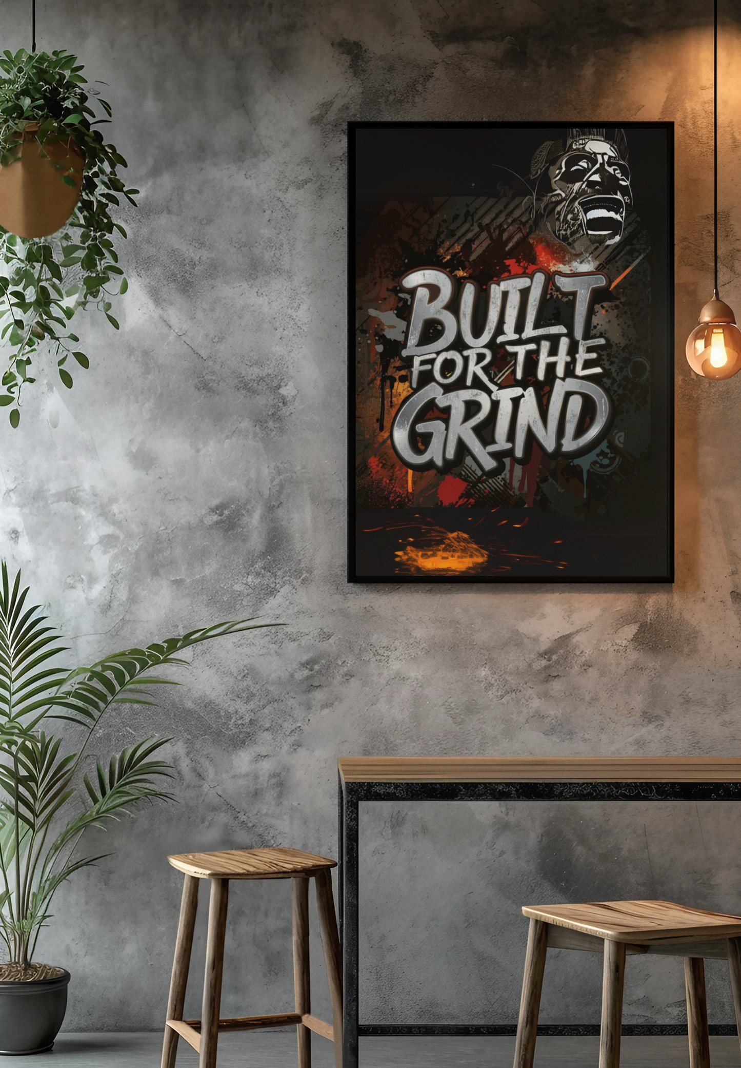 Built For The Grind Canvas Wall Art, Urban Pop Decor for Home, Man Cave, Gift for Car Lovers, Sign Canvas