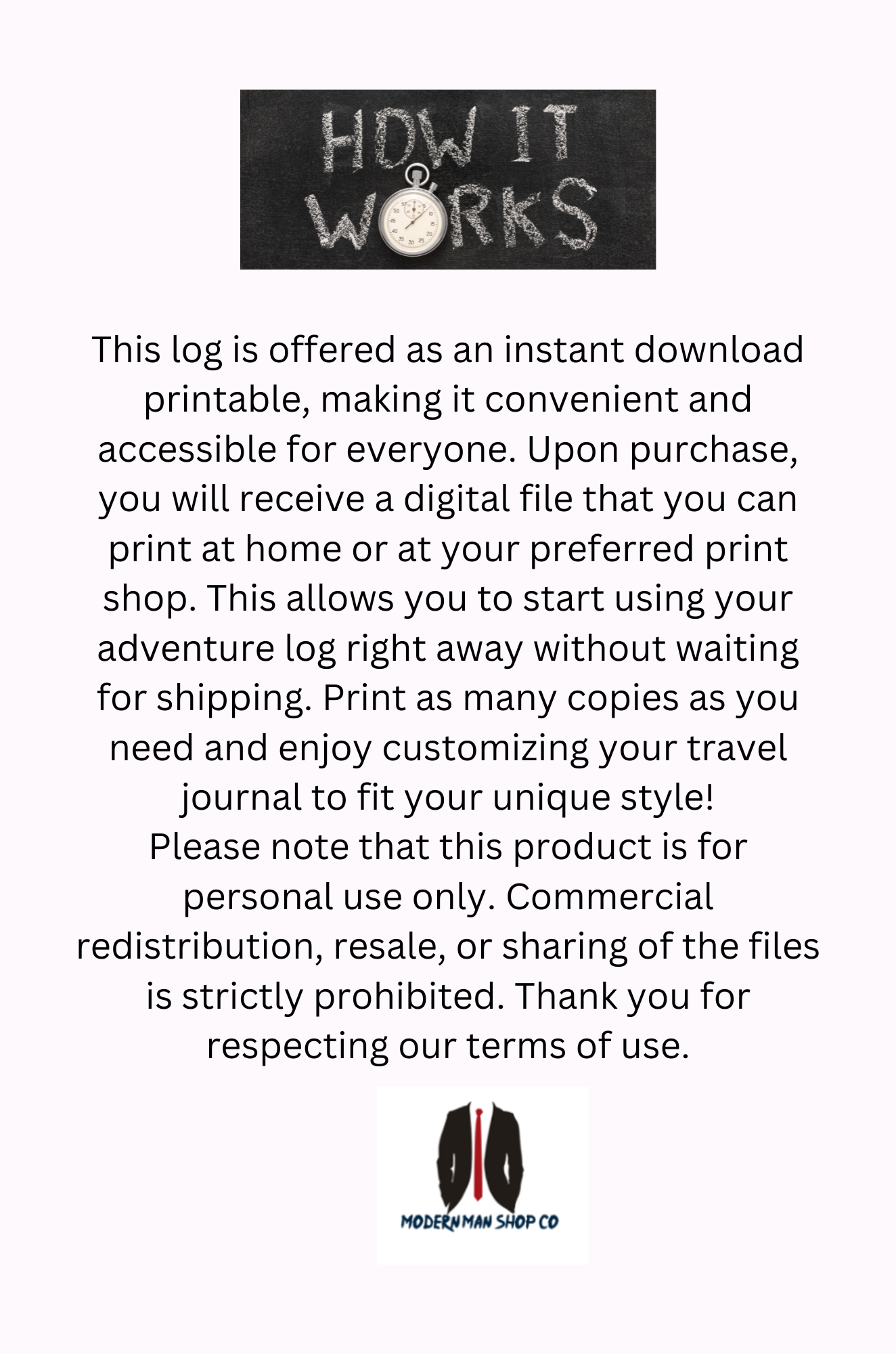 Trail Tales: My Camping Journal| Modern Man Shop Co| Printable