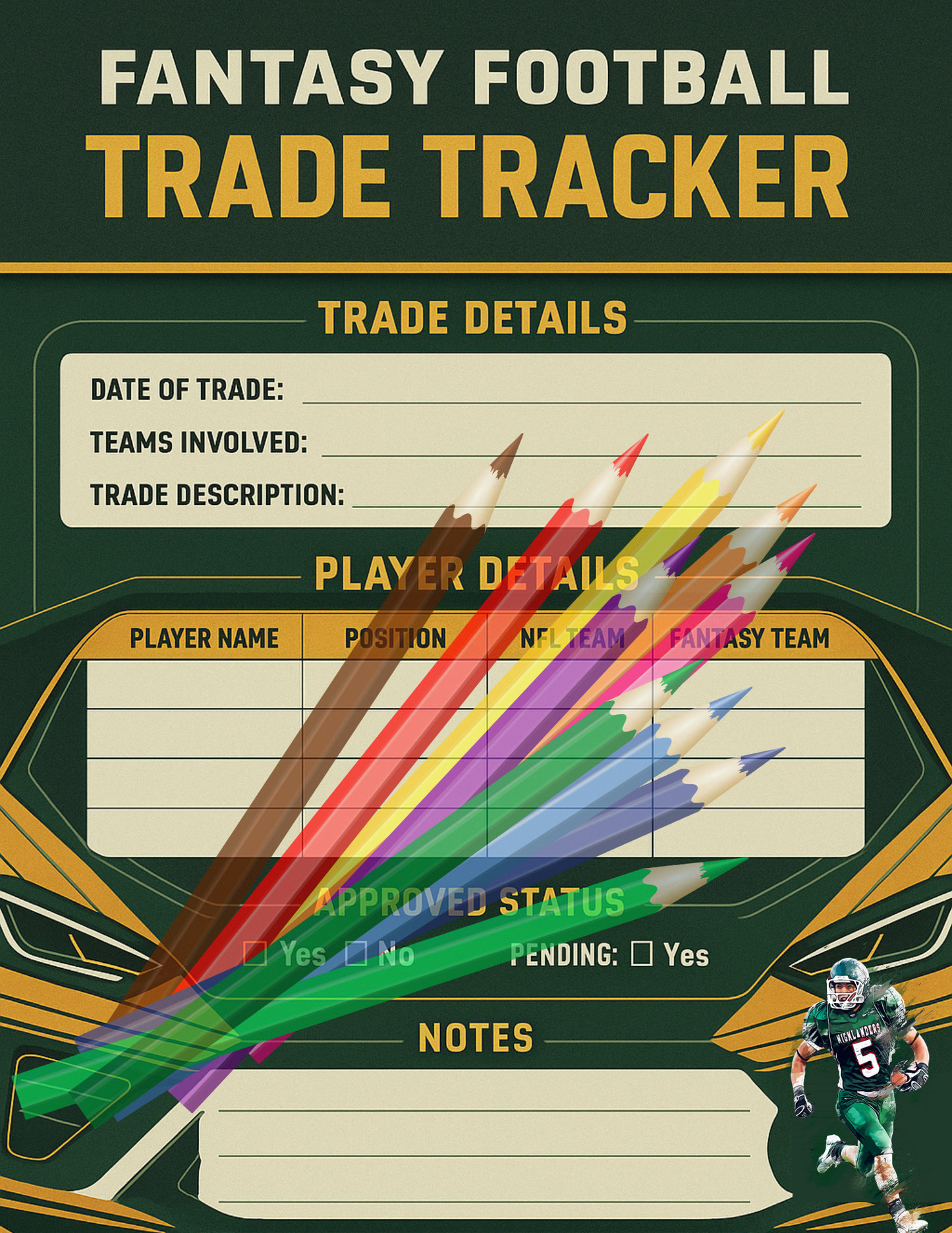 Fantasy Football Printable Pack – Track, Draft & Trade