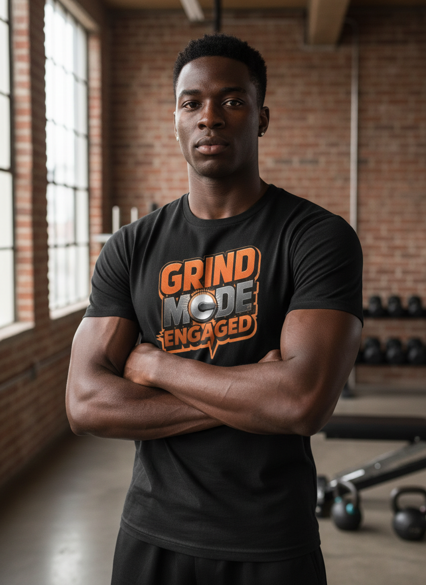 Grind Mode Engaged Tee — Motivational Graphic T-Shirt for Hustlers