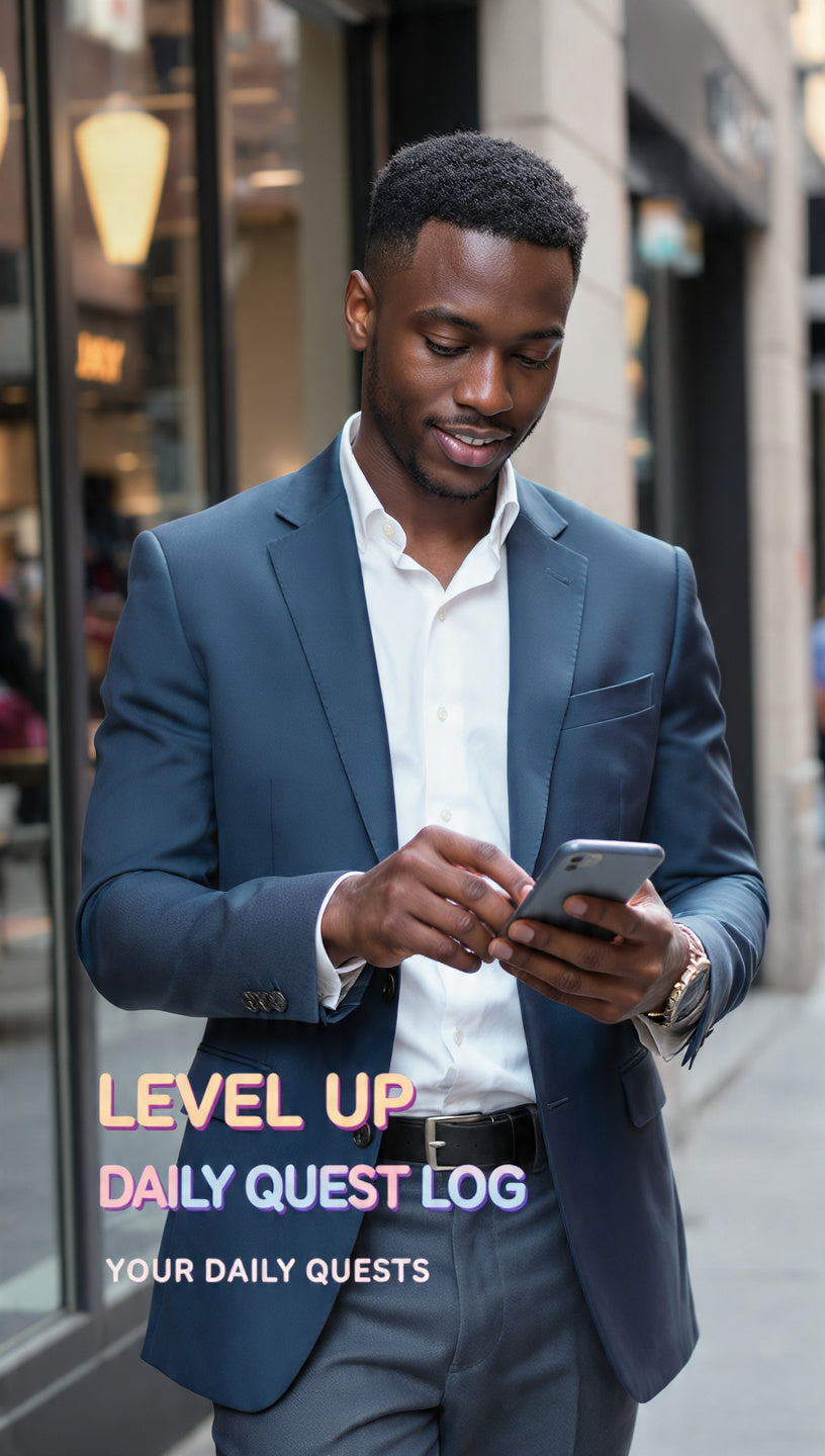 Level Up Daily Quest Tracker - Fillable PDF Goal Planner for Mobile & Print
