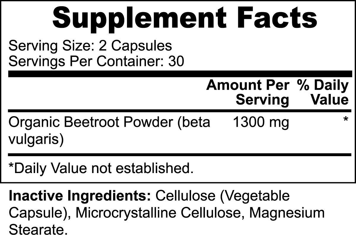 Natural Beetroot Supplement Capsules | Beetroot Powder Capsules