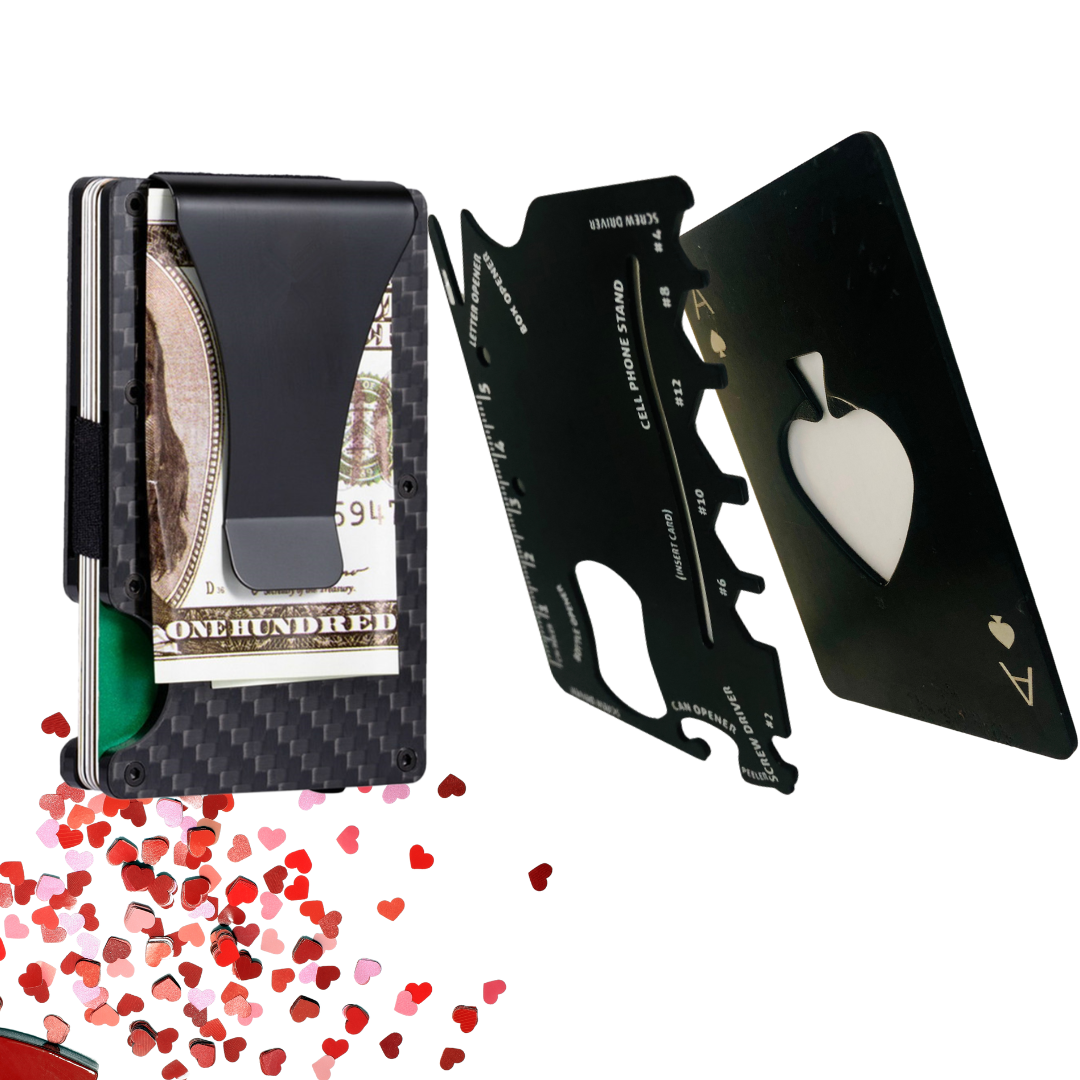 Tripple Threat Minimalist Wallet Set 3 Piece Set Gift for men