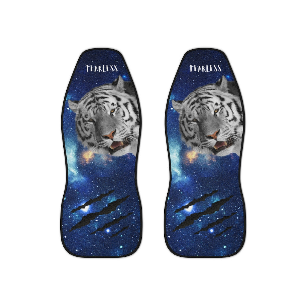 Fearless White Tiger Galaxy Car Seat Covers 2 Pcs
