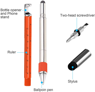 7 in 1 Multi Tool Cool Pen Orange