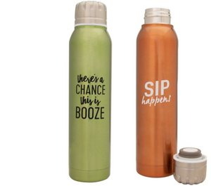 Modern Man Shop Co. Stainless Steel Water Bottles Insulated 16.9oz Funny Sayings SIP HAPPENS