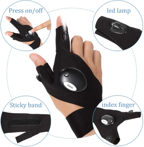 2 LED Flashlight Gloves, Cool Gadgets Gifts for Men Perfect for Handyman, Camping, Fishing, Repair, Gift for Guys - 1 Pair