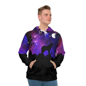 Galaxy Wolf Men's All-Over-Print Hoodie