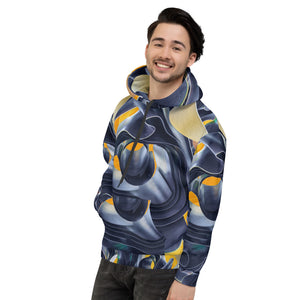 Black and yellow marble swirl Unisex Hoodie