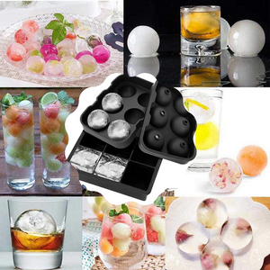 Ice Cube Trays Silicone Set of 2, Ice Ball Maker Mold, Whiskey Ice Ball Mold, Round Ice Cub