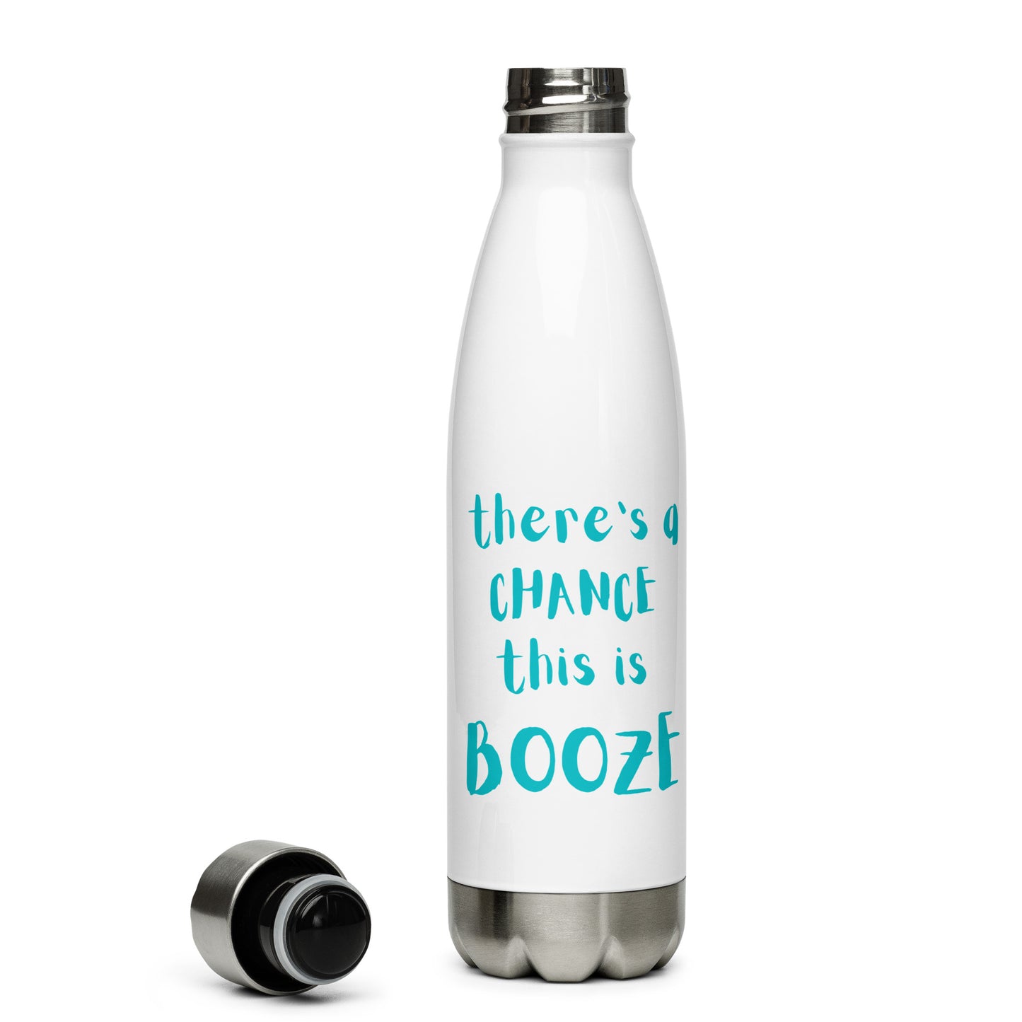 There's a Chance This is Booze Text Stainless Steel Water