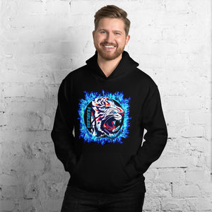 Unisex Hoodie Tiger Blue Flame