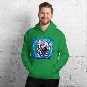 Unisex Hoodie Tiger Blue Flame