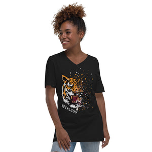 Unisex Short Sleeve V-Neck RECKLESS T-Shirt