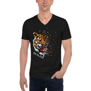 Unisex Short Sleeve V-Neck RECKLESS T-Shirt