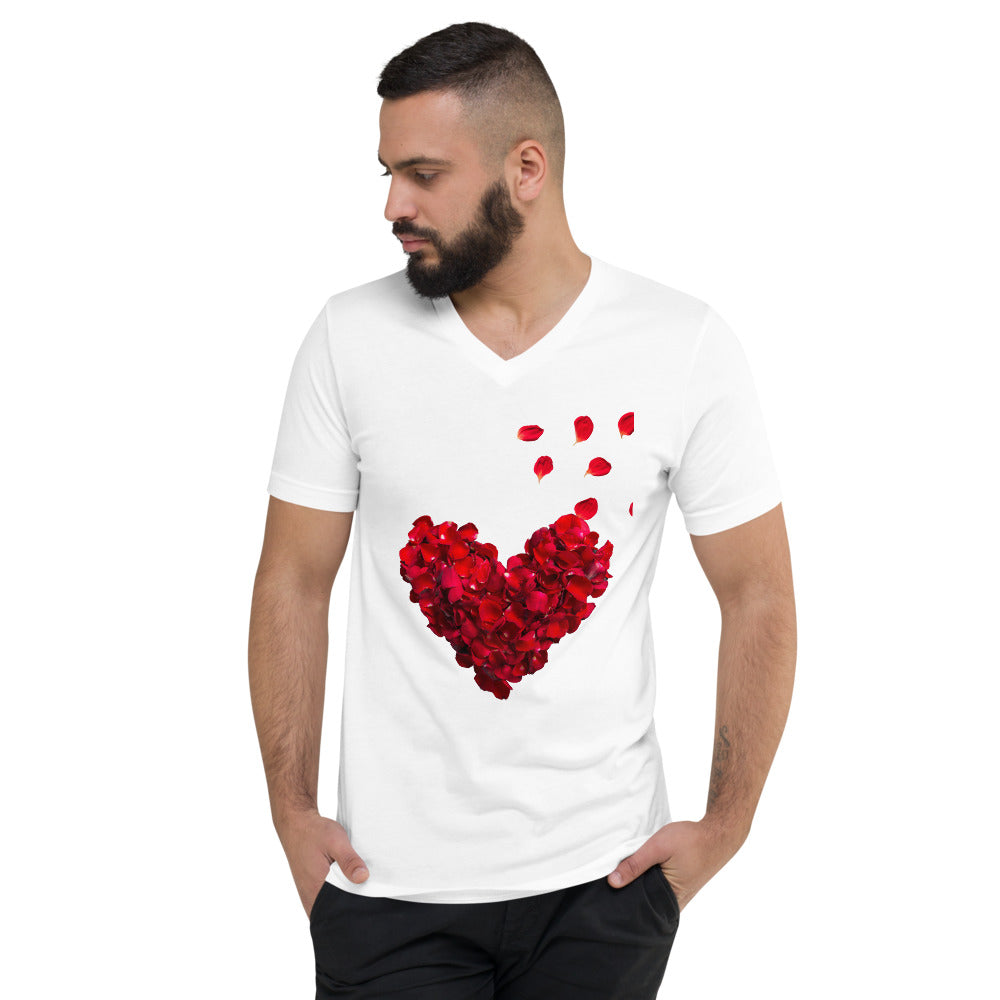 We came together as one Valentines Unisex Short Sleeve V-Neck T-Shirt