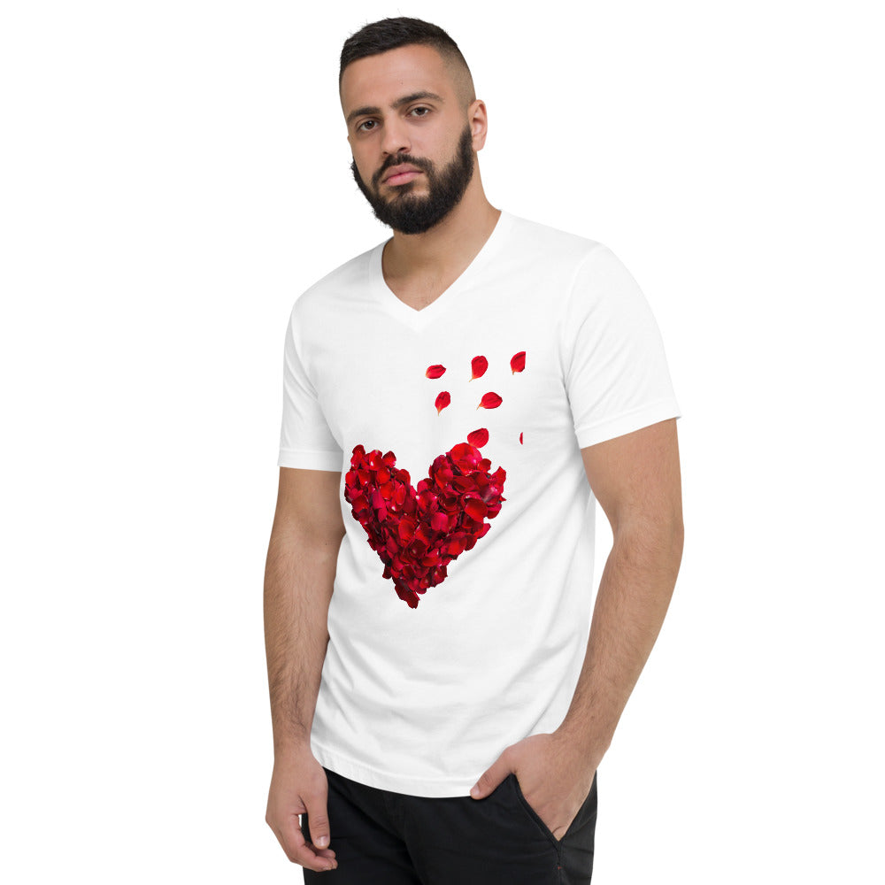 We came together as one Valentines Unisex Short Sleeve V-Neck T-Shirt
